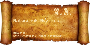 Matuschek Múzsa névjegykártya